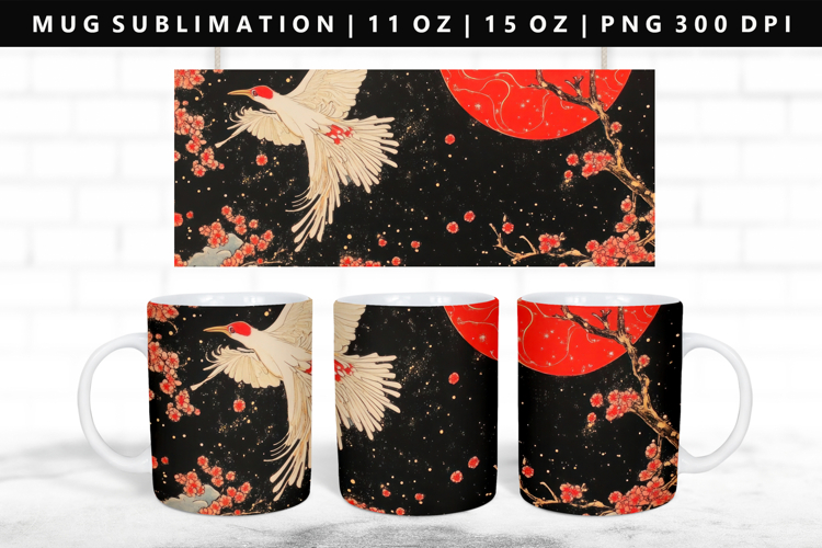 Hanafuda 11oz, 15oz Mug Sublimation | Mug Wrap PNG