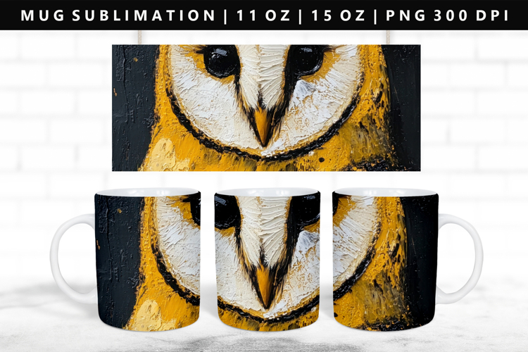 Owl 11oz, 15oz Mug Sublimation | Mug Wrap PNG