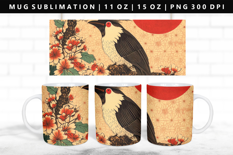 Hanafuda 11oz, 15oz Mug Sublimation | Mug Wrap PNG