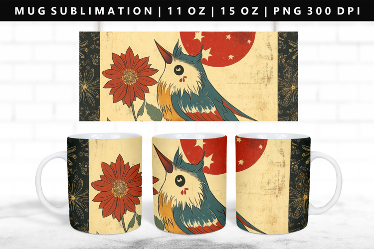 Hanafuda 11oz, 15oz Mug Sublimation | Mug Wrap PNG
