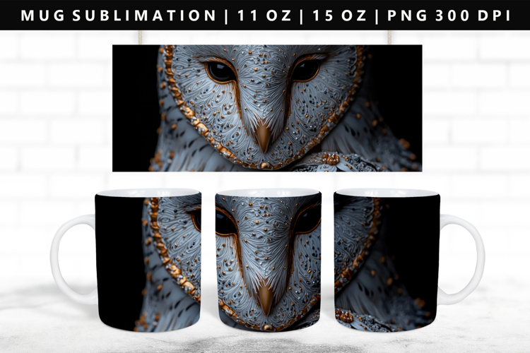 Owl 11oz, 15oz Mug Sublimation | Mug Wrap PNG