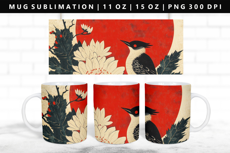 Hanafuda 11oz, 15oz Mug Sublimation | Mug Wrap PNG