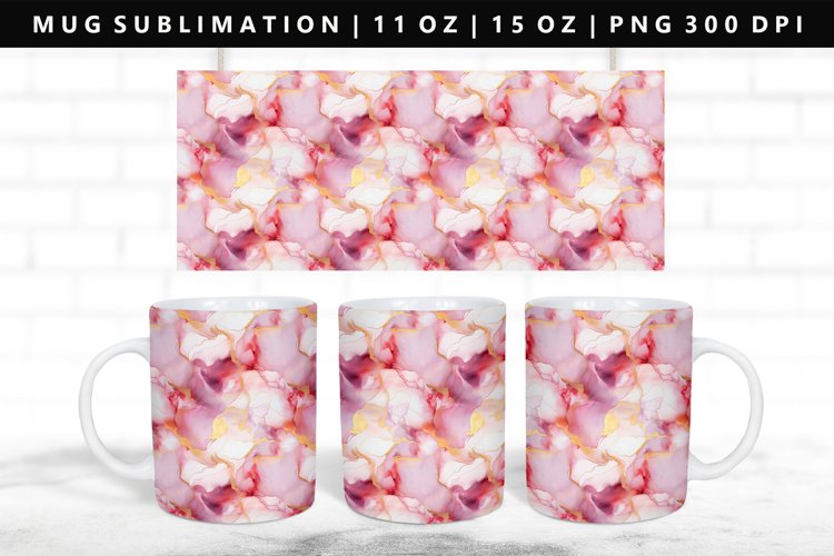 Alcohol Ink 11oz, 15oz Mug Sublimation | Mug Wrap PNG
