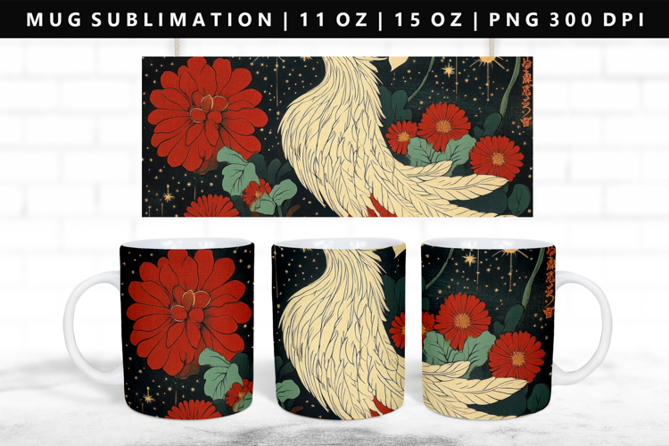 Hanafuda 11oz, 15oz Mug Sublimation | Mug Wrap PNG