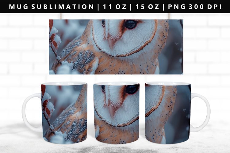 Owl 11oz, 15oz Mug Sublimation | Mug Wrap PNG