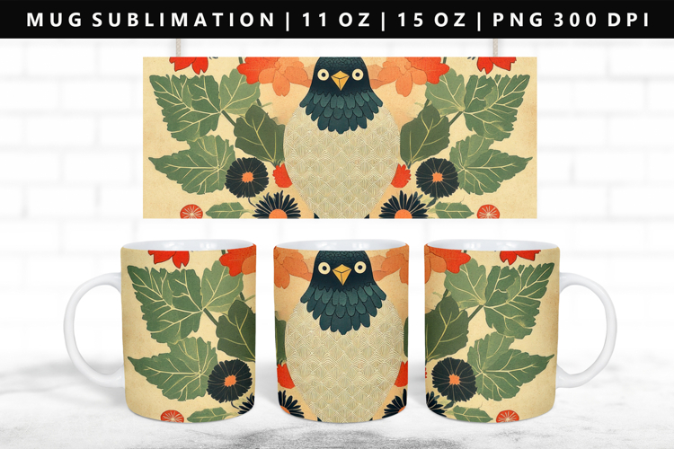 Hanafuda 11oz, 15oz Mug Sublimation | Mug Wrap PNG