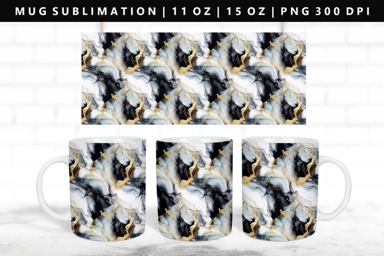 Alcohol Ink 11oz, 15oz Mug Sublimation | Mug Wrap PNG