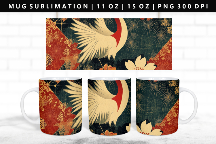 Hanafuda 11oz, 15oz Mug Sublimation | Mug Wrap PNG