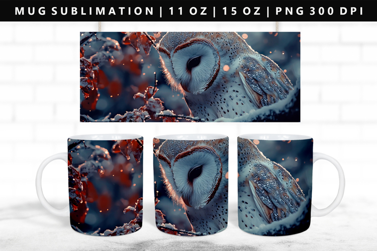 Owl 11oz, 15oz Mug Sublimation | Mug Wrap PNG