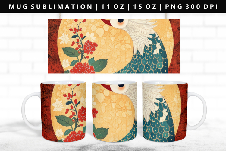 Hanafuda 11oz, 15oz Mug Sublimation | Mug Wrap PNG