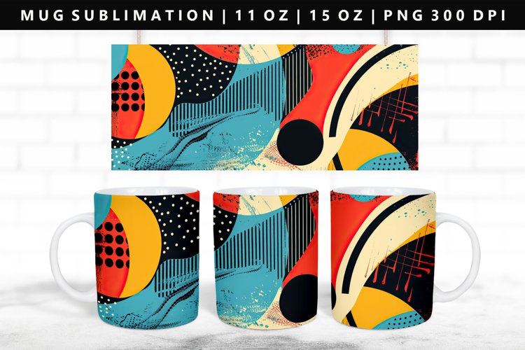 Retro Pop Art 11oz, 15oz Mug Sublimation | Mug Wrap PNG