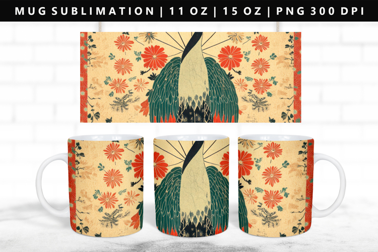 Hanafuda 11oz, 15oz Mug Sublimation | Mug Wrap PNG