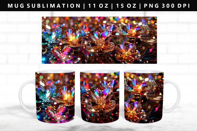 Flower 11oz, 15oz Mug Sublimation | Mug Wrap PNG