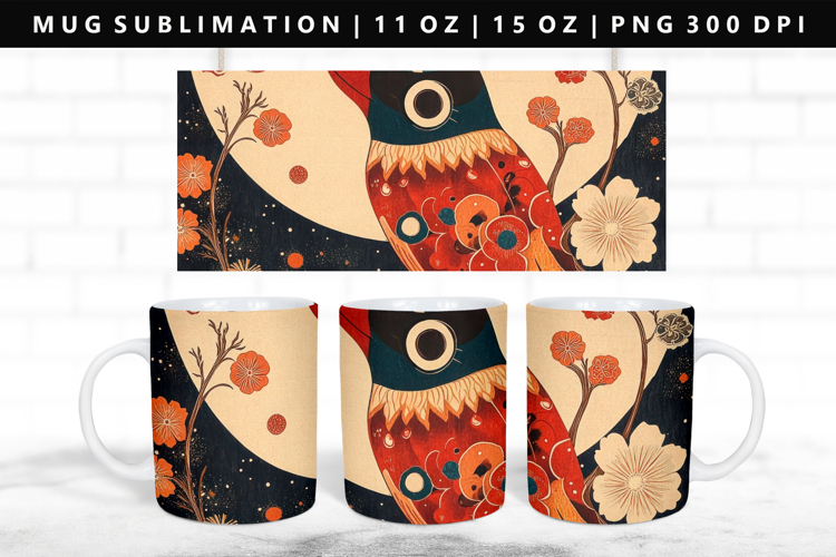 Hanafuda 11oz, 15oz Mug Sublimation | Mug Wrap PNG