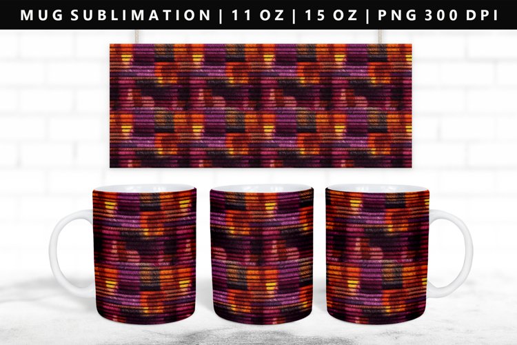 Knitted 11oz, 15oz Mug Sublimation | Mug Wrap PNG