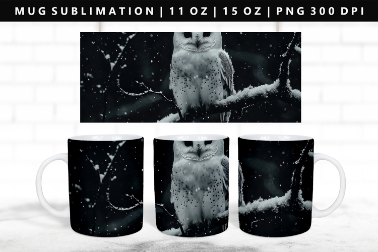 Owl 11oz, 15oz Mug Sublimation | Mug Wrap PNG