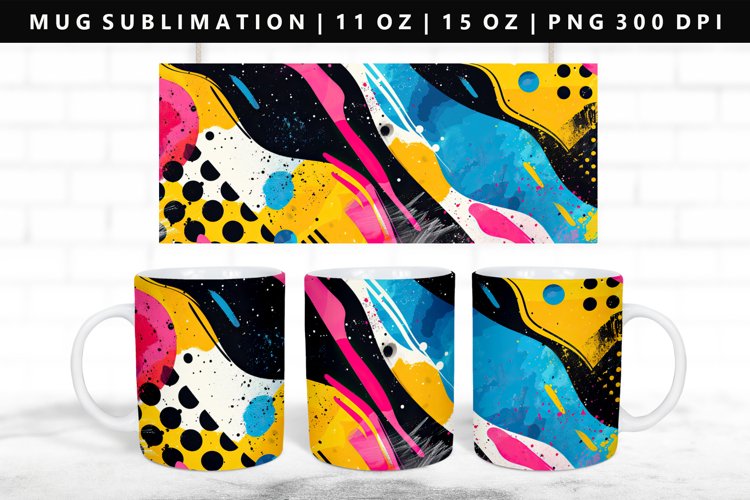Retro Pop Art 11oz, 15oz Mug Sublimation | Mug Wrap PNG