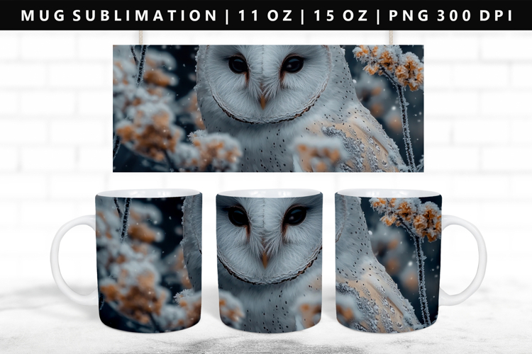 Owl 11oz, 15oz Mug Sublimation | Mug Wrap PNG