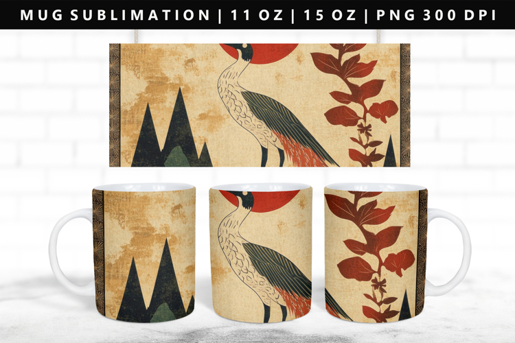 Hanafuda 11oz, 15oz Mug Sublimation | Mug Wrap PNG