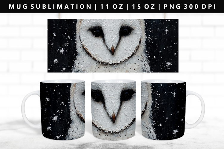 Owl 11oz, 15oz Mug Sublimation | Mug Wrap PNG