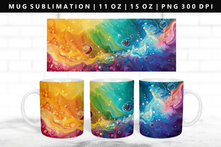 Rainbow 11oz, 15oz Mug Sublimation | Mug Wrap PNG