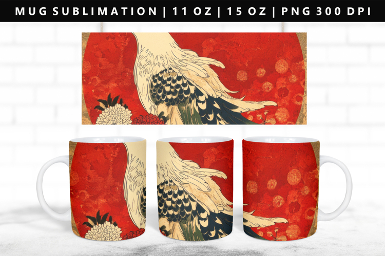 Hanafuda 11oz, 15oz Mug Sublimation | Mug Wrap PNG