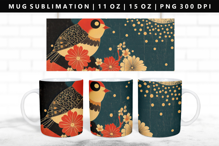 Hanafuda 11oz, 15oz Mug Sublimation | Mug Wrap PNG