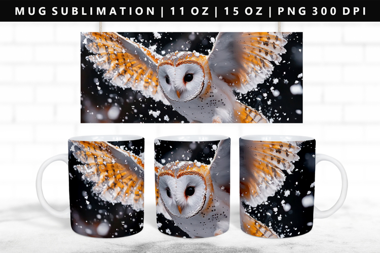 Owl 11oz, 15oz Mug Sublimation | Mug Wrap PNG