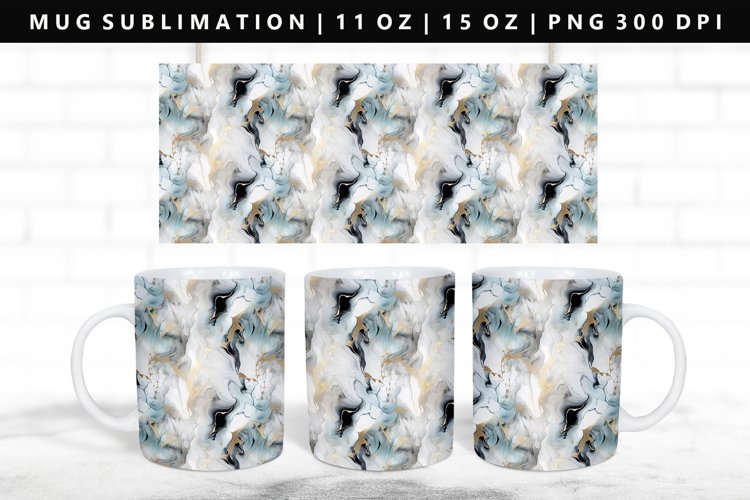 Alcohol Ink 11oz, 15oz Mug Sublimation | Mug Wrap PNG example image 1
