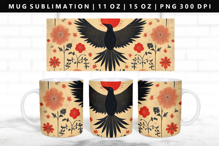 Hanafuda 11oz, 15oz Mug Sublimation | Mug Wrap PNG