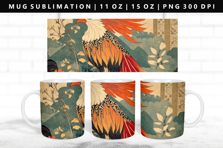 Hanafuda 11oz, 15oz Mug Sublimation | Mug Wrap PNG