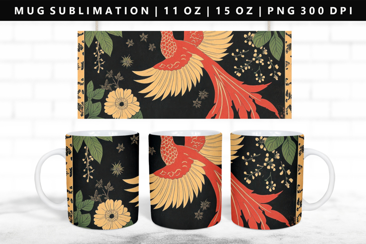 Hanafuda 11oz, 15oz Mug Sublimation | Mug Wrap PNG