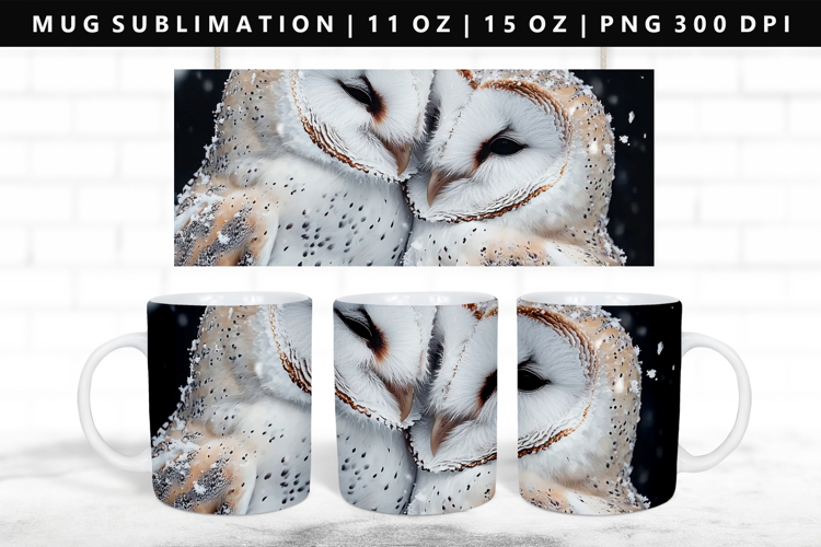 Owl 11oz, 15oz Mug Sublimation | Mug Wrap PNG