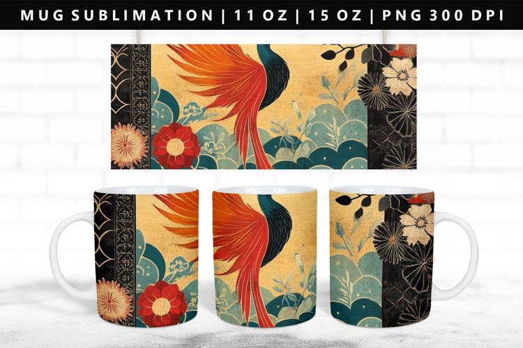Hanafuda 11oz, 15oz Mug Sublimation | Mug Wrap PNG