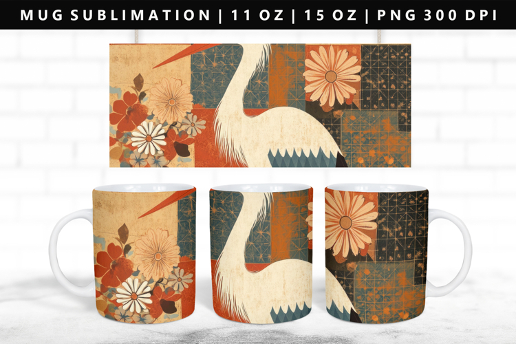 Hanafuda 11oz, 15oz Mug Sublimation | Mug Wrap PNG