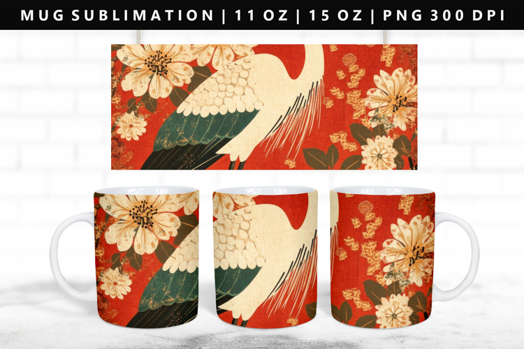 Hanafuda 11oz, 15oz Mug Sublimation | Mug Wrap PNG