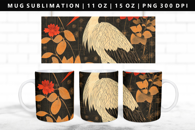 Hanafuda 11oz, 15oz Mug Sublimation | Mug Wrap PNG