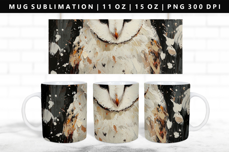 Owl 11oz, 15oz Mug Sublimation | Mug Wrap PNG