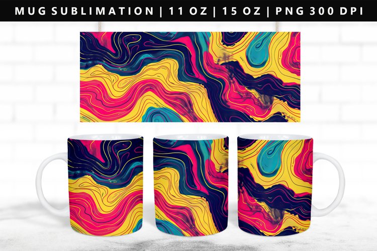 Retro Pop Art 11oz, 15oz Mug Sublimation | Mug Wrap PNG