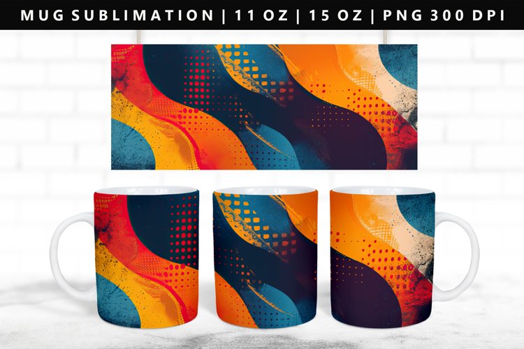 Retro Pop Art 11oz, 15oz Mug Sublimation | Mug Wrap PNG