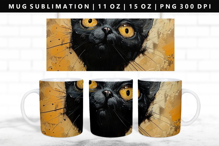 Colored Cats 11oz, 15oz Mug Sublimation | Mug Wrap PNG