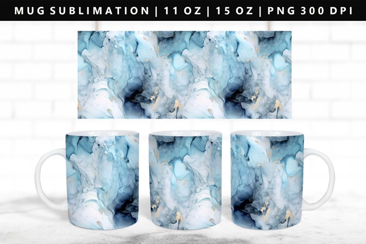 Alcohol Ink 11oz, 15oz Mug Sublimation | Mug Wrap PNG example image 1