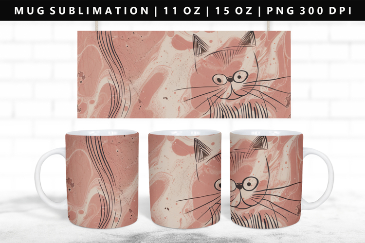 Colored Cats 11oz, 15oz Mug Sublimation | Mug Wrap PNG
