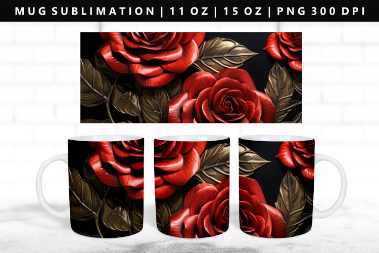 Flower 11oz, 15oz Mug Sublimation | Mug Wrap PNG