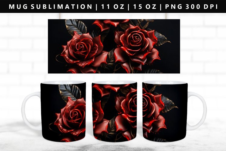 Flower 11oz, 15oz Mug Sublimation | Mug Wrap PNG