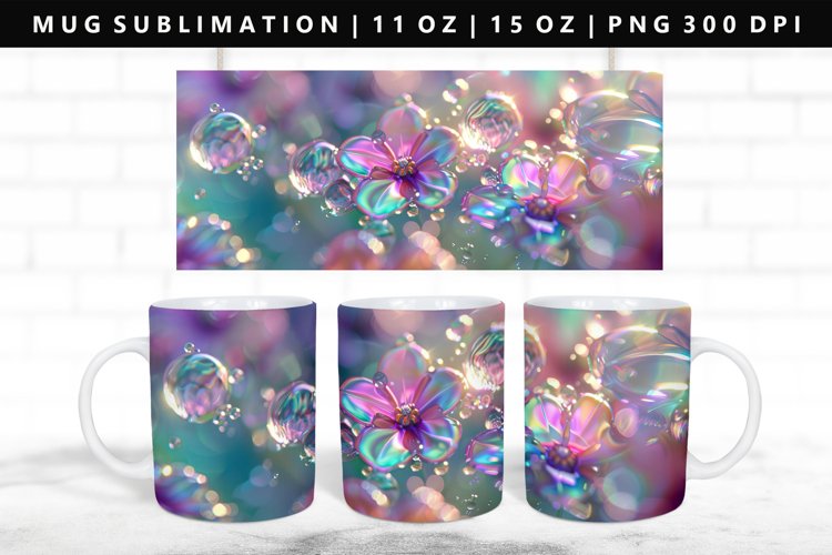 Flower 11oz, 15oz Mug Sublimation | Mug Wrap PNG