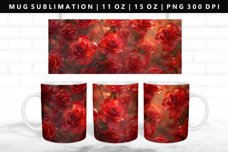 Flower 11oz, 15oz Mug Sublimation | Mug Wrap PNG