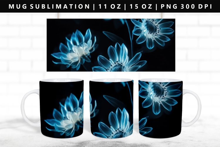 Flower 11oz, 15oz Mug Sublimation | Mug Wrap PNG