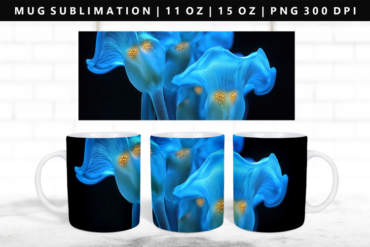 Flower 11oz, 15oz Mug Sublimation | Mug Wrap PNG