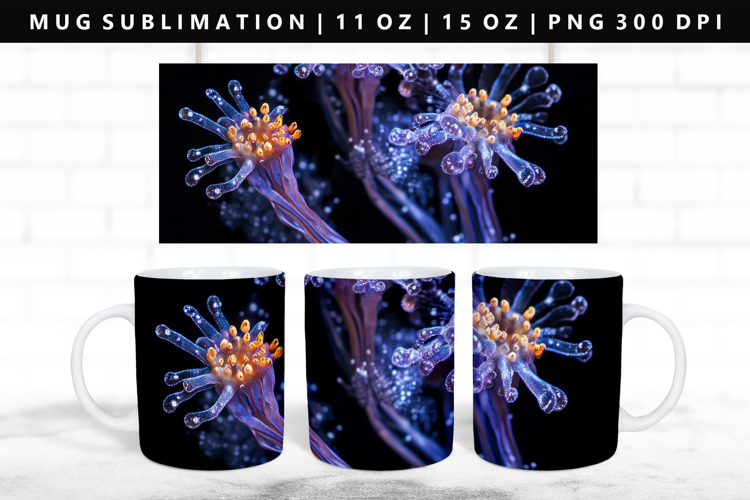 Flower 11oz, 15oz Mug Sublimation | Mug Wrap PNG
